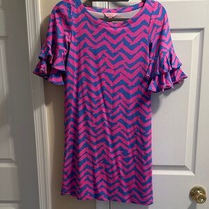 Lilly Pulitzer Pink and Blue Chevron Dress